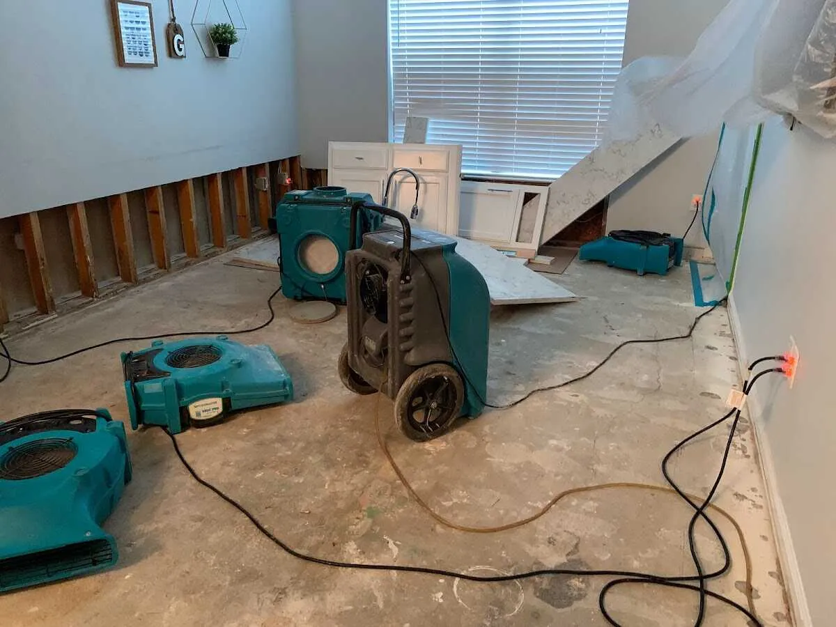 Dehumidifier in flood-cut room for Water Damage Restoration in Tredyffrin